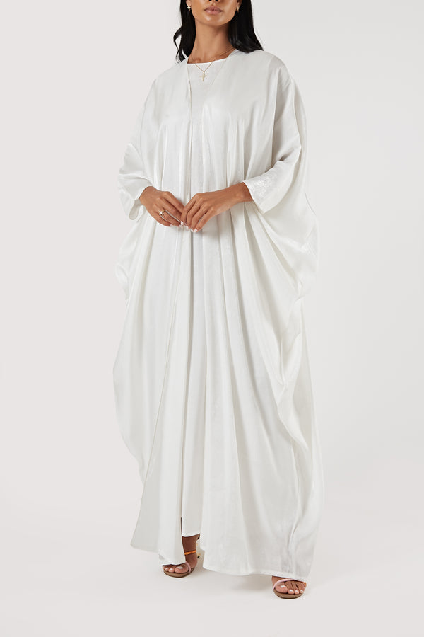 The Shamsa Abaya & Underdress | White