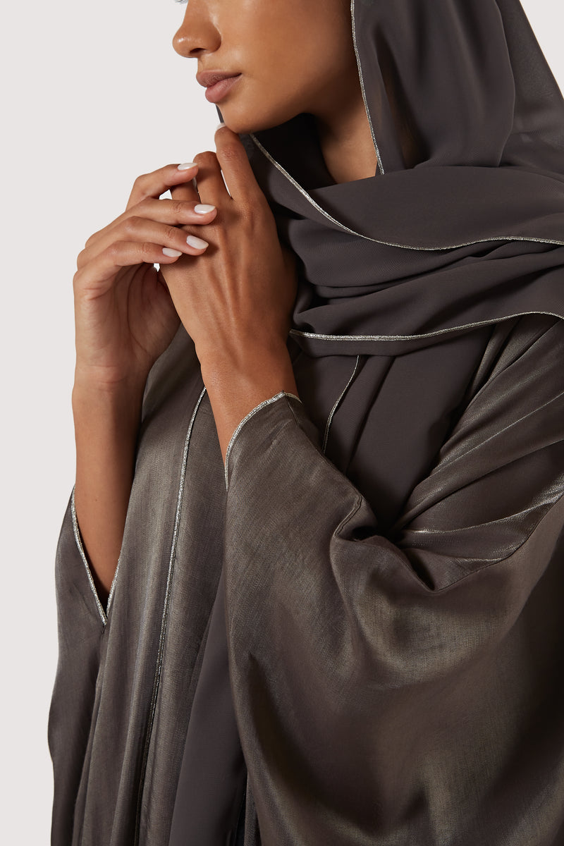 The Shamsa Abaya & Underdress | Brown